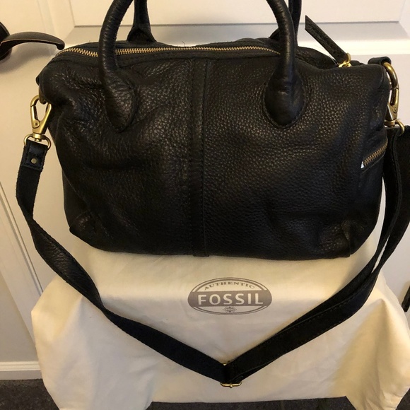 fossil black handbag